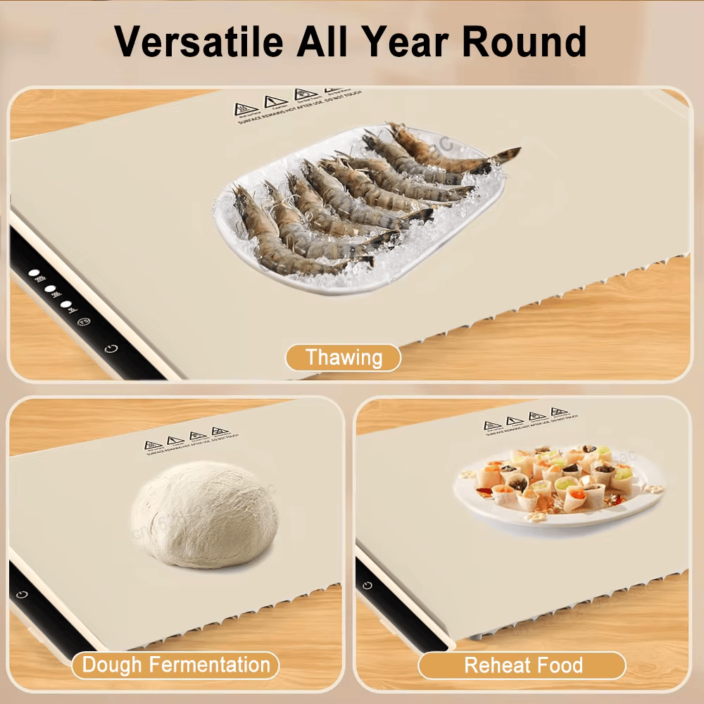Electric Warming Tray – Portable Foldable Food Warmer with Fast Heating & 3-Temp Control