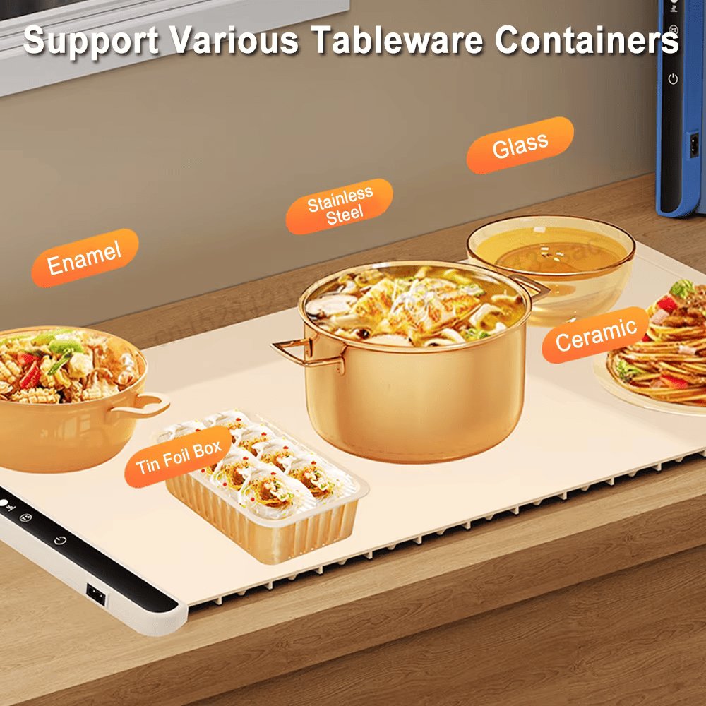 Electric Warming Tray – Portable Foldable Food Warmer with Fast Heating & 3-Temp Control